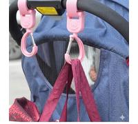 Crochets universels pour sacs à langer, 1 lot de cintre pour équipement de bébé, organiseur de courses multi-usages - Rose