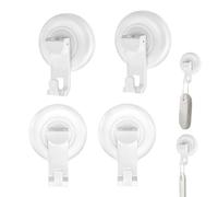 Crochets Ventouses de Douche | Crochets avec Ventouse pour Douche | 4 Pièces Crochet Serviette sans Perçage Solution de Rangement Imperméable Accessoires de Cuisine et de Salle de Bain