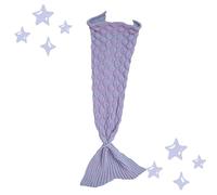 Crochetts Couverture queue de sirène violette 60 x 140 cm | Couverture douce en tricot avec motif d'écailles, chaude, légère, lavable pour lire, jouer ou offrir