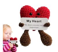 Crochit de poche coeur câlin - Mini de coeur en tricot, charme de poche fait à la main | Portiment Thoperimental Keepsake Idée cadeau présente, tascabil au crochet pour les célébrités