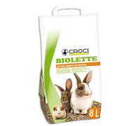 Croci Biolette - Litière 8 L, Litière en Granulés, Naturelle et Biologique, pour Lapins Rongeurs Oiseaux et Petits Mammifères, Anti-Odesur