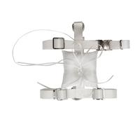 Croci Ceremony Harnais pour Chien Porte-alliances, Harnais en H avec Coussin Porte-alliances, réglable pour Mariage, M/48-70 cm
