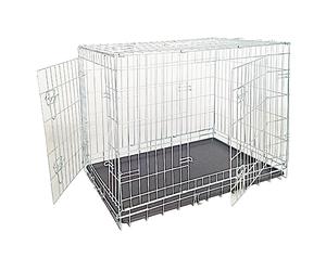 Croci Dog Cage - Box pour Chiens d'Intérieur et d'Extérieur - Chenil pour Chiens des Petite et Moyenne Taille, Métal Galvanisé, Pliable, Également Idéal pour Les Voitures, 93 X 62 X 69 cm