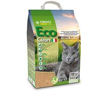 Croci Eco Clean Litter 10 L - Litière Agglomérante pour Chat, Se Jette dans Les Toilettes, 100% Végétale, Sable Anti-Odesur Longue durée