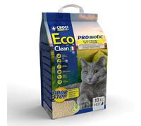 Croci Eco Clean Litter Probiotic 10 L - Litière agglomérante pour Chat avec probiotiques, se Jette dans Les Toilettes, Végétale, à Base de Orge, Sable Anti-Odeur Longue durée