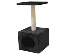 CROCI Hamburg Griffoir pour Chat, Plateforme à griffer, 30 x 30 x 60 cm, Noir