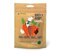 Croci Happy Farm - Récompense à mâcher pour chiens, collation naturelle pour chien, aliment complémentaire protéiné aux légumes, poulet et carottes, 80g
