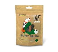 Croci Happy Farm - Récompense à mâcher pour chiens, collation naturelle pour chien, complément alimentaire protéiné aux légumes, poulet et épinards, 80g