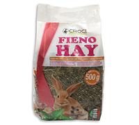 CROCI Hay - Foin à l’églantier et à la Menthe poivrée 500 g - Aliment pour rongeurs, Lapins, Hamsters, cochons d’Inde et Petits mammifères - Fabriqué en Italie - Aliment complémentaire pour rongeurs
