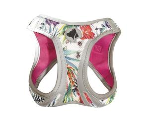 Croci Hiking Reflective Tropical Harnais réfléchissant réfléchissant pour Chien réglable et rembourré Double Fermeture Velcro et Boucle Taille XS 30-33 cm