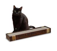 Croci Homedescoreessence - Arbre à Chat en Carton pour Chat Adulte, Rectangle avec 2 Couches Réversibles, Pieds Antidérapants, Sachet d'herbe à Chat Inclus, 48 x 12,5 x 5 cm
