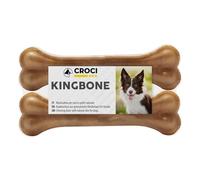 Croci King Bone - Os pour Chiens, collation récompense à mâcher pour Chiens en Peau de Vache Naturelle, bâton Dentaire pour Nettoyer Les Dents, 15 cm - 2 pcs