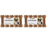 Croci King Bone - Os pour Chiens, collation récompense à mâcher pour Chiens en Peau de Vache Naturelle, bâton Dentaire pour Nettoyer Les Dents, 7,5 cm - 5 pcs (Lot de 2)