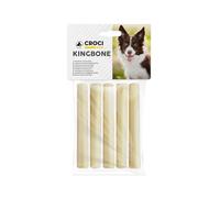 Croci King Bone White Roll - Os pour Chiens, collation récompense à mâcher pour Chiens en Peau de Vache Naturelle, bâton Dentaire pour Nettoyer Les Dents, 13X1,5 cm - 5 pcs
