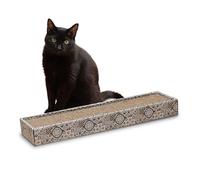 Croci Maiolica - Griffoir en Carton pour Chats, Rectangle avec 2 Couches Réversibles, Pieds Antidérapants, Sachet d'herbe à Chat Inclus, 48 x 12,5 x 5 cm