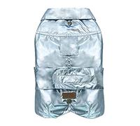 Croci Manteau imperméable pour Chiens Montréal, Tour de Dos 30 cm, Doublure Polaire, Ajustable avec élastique et Trou pour Laisse et Harnais, Couleur Perle irisée