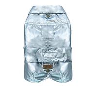 Croci Manteau imperméable pour Chiens Montréal, Tour de Dos 35 cm, Doublure Polaire, Ajustable avec élastique et Trou pour Laisse et Harnais, Couleur Perle irisée