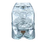 Croci Manteau imperméable pour Chiens Montréal, Tour de Dos 50 cm, Doublure Polaire, Ajustable avec élastique et Trou pour Laisse et Harnais, Couleur Perle irisée