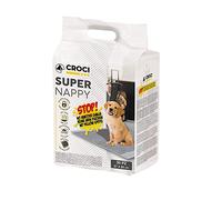 Croci Super Nappy, Tapis Ultra Absorbant au Charbon Actif, Anti Odeur, Anti Tâches, Lot de 30, Format, 57 x 84 cm