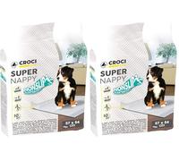 CROCI Super Nappy Tappetino assorbente per cani Con adesivi antiscivolo - 57x54 10PZ (Lot de 2)