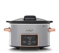 Crock-Pot mijoteuse électrique programmable avec couvercle à charnière et affichage numérique, 3,5 litres (3-4 personnes), fonction maintien au chaud, coloris argent et cuivre