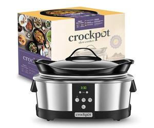 Crockpot Mijoteuse électrique programmable | 5,7L (5-6 personnes)| avec minuterie numérique | Inox [SCCPBPP605], Argenté