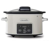 Crockpot mijoteuse électrique programmable avec couvercle à charnière et affichage numérique | 3,5 L (3-4 personnes) | Fonction maintien au chaud | Coloris beige et chrome [CSC060X]