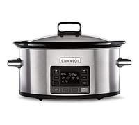 Crockpot TimeSelect Digitaler Slow Cooker | Affichage numérique programmable | 5,6 l (7+ personnes) | Fonction chaleur | Efficacité énergétique | Edelstahl [CSC066]