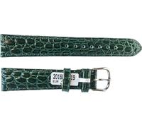Croco Motif bracelet en cuir pour les montres de couleur verte 18 mm d'argent ton vis