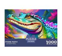Crocodile 1000 Pièces Puzzle pour Adultes Enfants Détente & Relaxation Jeu D'Intelligence De l'art La Décoration Moderne 38x26cm/1000pcs