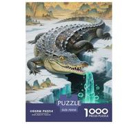 Crocodile 1000 Pièces Puzzles pour Adultes,Paysage de Glace et de Neige Un Jeu De Dexérité Très Difficile Puzzle Jeu D'intelligence l'art De La Décoration Moderne 70x50cm/1000pcs