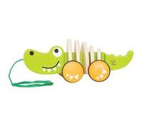 Crocodile à tirer en bois