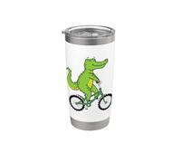 Crocodile avec vélo Gobelet isotherme en acier inoxydable double paroi