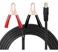 Crocodile Battery Cable to DC 8mm Male Plug 18AWG 24V Insulated with Crocodile Clip to DC7909 Male Cable for Portable Charging Stations,Solar Panels etc (1.2m)