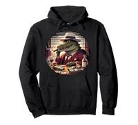 Crocodile Boss Chef Dollette Argent Cigare Parrain Gangster Sweat à Capuche