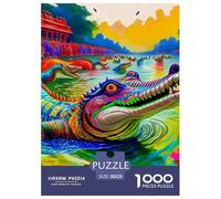Crocodile, Casse-tête De 1000 Pièces, Design Élégant Et Détaillé, Idéal pour Offrir Ou Exposer, À Partir De 12 Ans, 38x26cm/1000pcs