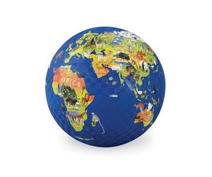 Crocodile Creek - Ballon Playground 18cm Carte du Monde - Jouet éducatif et ludique pour Enfants 3 Ans+ - Caoutchouc résistant, Surface texturée, Apprentissage et Jeu Actif