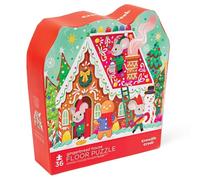 Crocodile Creek - Maxi Puzzle 36 pièces Noël La Maison Pain d’épices - Puzzle éducatif pour Enfants 3 Ans et Plus - Illustrations festives gourmandes - Jeu ludique et développement motricité Fine