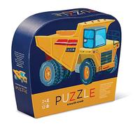Crocodile Creek - Mini Puzzle 12 pièces pour Enfants 2 Ans et Plus - Jeu éducatif et ludique avec Illustrations réalistes - Boîte Robuste Pratique idéale pour Voyages (Véhicule de Construction)