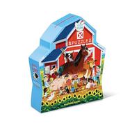 Crocodile Creek - Puzzle 48 pièces Une journée à la Ferme pour Enfants 4 Ans et Plus - Animaux Vaches, Poules, cochons - Jeu éducatif champêtre Coordination et Imagination