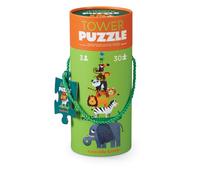 Crocodile Creek - Puzzle Baril enfants - 30 pièces jungle - puzzle éducatif animaux exotiques 3 ans et plus - jeu ludique et durable pour développer coordination et créativité