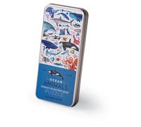 Crocodile Creek - Puzzle Boîte Métal Les Animaux Marins 150 pièces pour Enfants 6 Ans et Plus - Jeu éducatif océanique avec Poissons colorés, Dauphins et Tortues - Boîte Pratique Incluse