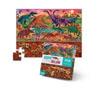 Crocodile Creek - Puzzle Dessus & Dessous 48 pièces Les Véhicules pour Enfants 4 Ans et Plus - Jeu éducatif et écologique - Découverte des camions, Avions et hélicoptères en Action