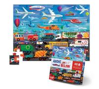 Crocodile Creek - Puzzle Dessus & Dessous 48 pièces - pour Enfants 4 Ans et Plus - Jeu éducatif et écologique - Exploration des Animaux, Plantes et mystères cachés (Les Véhicules)