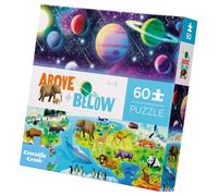 Crocodile Creek - Puzzle Dessus & Dessous 48 pièces - pour Enfants 4 Ans et Plus - Jeu éducatif et écologique - Exploration des Animaux, Plantes et mystères cachés (La Ville)