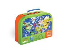 Crocodile Creek - Puzzle éducatif Ma première Carte du Monde en malette Pratique - découverte des Continents, Pays et océans, Jeu ludique et éducatif dès 3 Ans