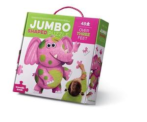 Crocodile Creek - Puzzle géant Enfant Jumbo - 48 pièces - Puzzle surdimensionné Plus de 90 cm - Carton Robuste FSC - Apprentissage ludique dès 4 Ans (Eléphants)
