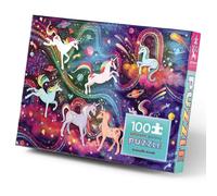 Crocodile Creek - Puzzle Holographique 100 pièces Galaxie Licorne pour Enfants 5 Ans et Plus - Jeu éducatif et féérique - Images 3D colorées et Magiques pour Explorer l’Espace et l’Imaginaire