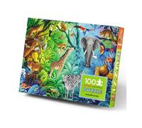 Crocodile Creek - Puzzle Holographique 100 pièces pour Enfants 5 Ans et Plus - Jeu éducatif et féérique - Images 3D colorées et Magiques pour Explorer l’Espace et l’Imaginaire (Jungle Paradise)