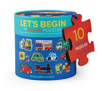 Crocodile Creek - Puzzle Let's Begin Véhicules - Coffret 10 Puzzles de 2 pièces chacun - Jeu éducatif Premier âge dès 2 Ans - Apprentissage et motricité pour Enfants